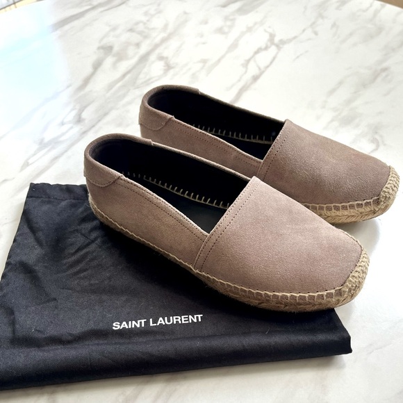 Saint Laurent Suede Raffia Espadrilles - Picture 8 of 8